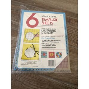 Non-Slip Vinyl Template Sheets 5 count 8 1/2" x 11" For Quilt Patterns Templates